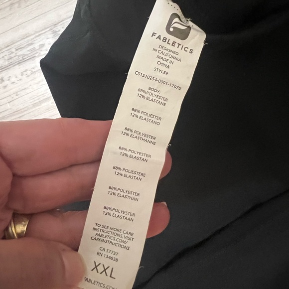 Black poncho and capris with Off-White Top Set - Picture 7 of 8